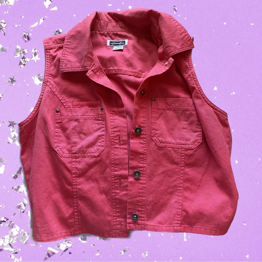 VINTAGE cropped pink vest